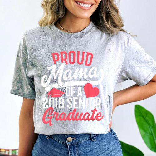 Graduation T Shirt For Mom Proud Mama Of 2018 Senior Tee Comfort Color Blast T-Shirt - Best Gift Smart