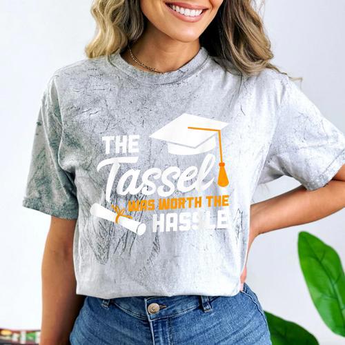 Graduation T Shirt Tassel Was Worth The Hassle Tee Comfort Color Blast T-Shirt - Best Gift Smart