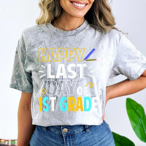 Happy Last Day Of 1st Grade Shirt Cutie Graduation Comfort Color Blast T-Shirt - Best Gift Smart