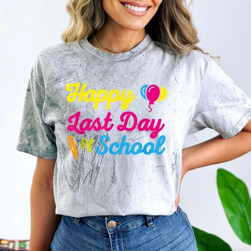 Happy Last Day Of School Graduation Teacher Students T-Shirt Comfort Color Blast T-Shirt - Best Gift Smart