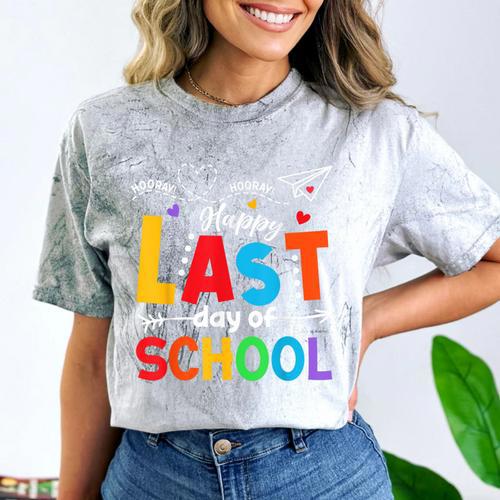 Happy Last Day Of School Teacher Women Student Graduation Comfort Color Blast T-Shirt - Best Gift Smart