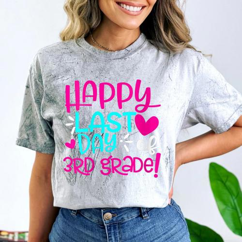 Happy Last Day Of Third 3rd Grade Teacher Student Graduation Comfort Color Blast T-Shirt - Best Gift Smart