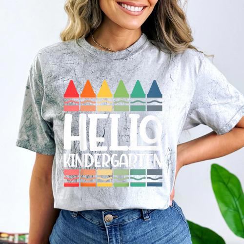 Hello Kindergarten First Day Back To School Graduation Comfort Color Blast T-Shirt - Best Gift Smart