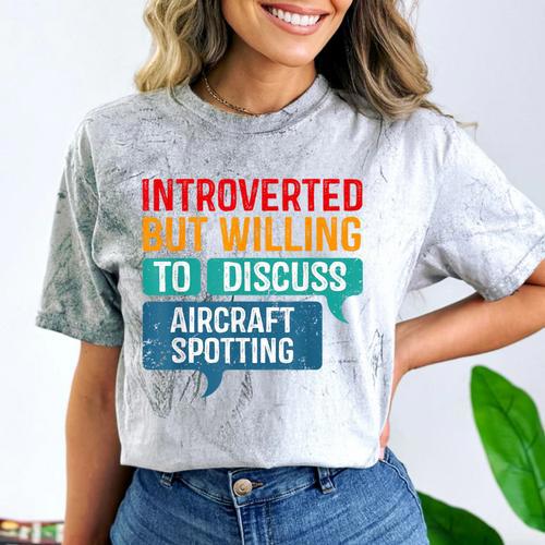 Introvert Aircraft Spotting Lovers Men & Women Comfort Color Blast T-Shirt - Raresse