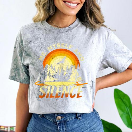 Introvert Relaxation Me Myself And Silence Mountain Vacation Comfort Color Blast T-Shirt - Raresse