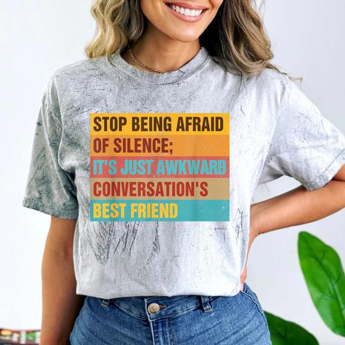 Introvert Stop Being Afraid Of Silence Just Awkward Comfort Color Blast T-Shirt - Raresse