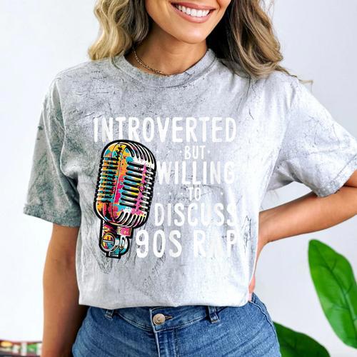 Introverted But Willing To Discuss 90s Rap Socially Awkward Comfort Color Blast T-Shirt - Raresse