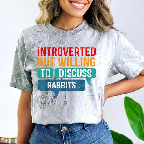 Introverted But Willing To Discuss Rabbits Comfort Color Blast T-Shirt - Raresse