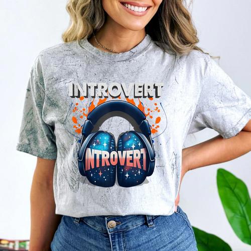 Introvert's Best Friend Noise-Canceling Headphones Comfort Color Blast T-Shirt - Raresse