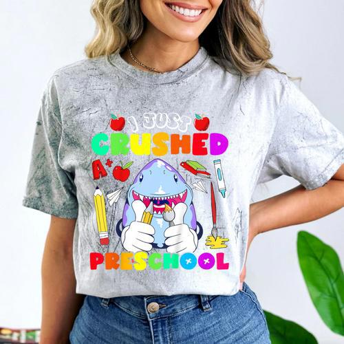 I Just Crushed Preschool Pre-K Preschoolers Graduation Comfort Color Blast T-Shirt - Best Gift Smart