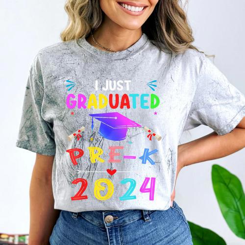 I Just Graduated Pre k Graduation 2024 Pre-Kindergarten Comfort Color Blast T-Shirt - Best Gift Smart