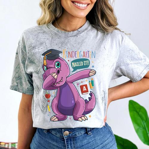 Kids Dabbing T Rex Graduation Kindergarten Class Of 2019 Comfort Color Blast T-Shirt - Best Gift Smart