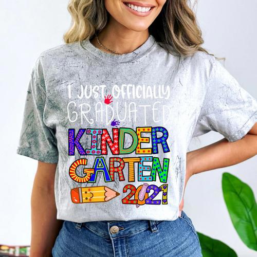 Kids Kindergarten Graduation Class Of 2021 Shirt I Just Graduated Comfort Color Blast T-Shirt - Best Gift Smart
