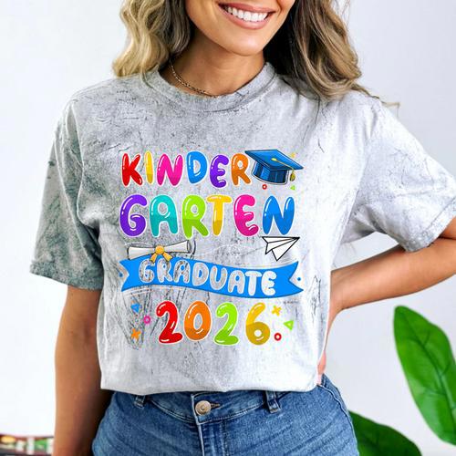 Kindergarten Graduate Kindergarten Class Of 2026 Graduation Comfort Color Blast T-Shirt - Best Gift Smart