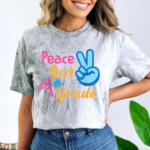 Last Day Of School Peace Out Grade 4 Graduation Kids Comfort Color Blast T-Shirt - Best Gift Smart