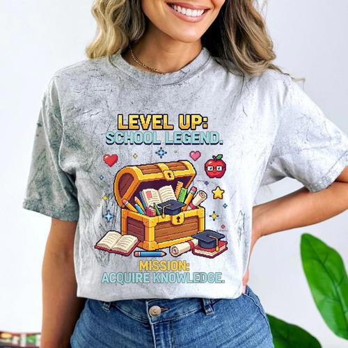 Level Up School Legend Video Game Pixel Art Graduation Comfort Color Blast T-Shirt - Best Gift Smart