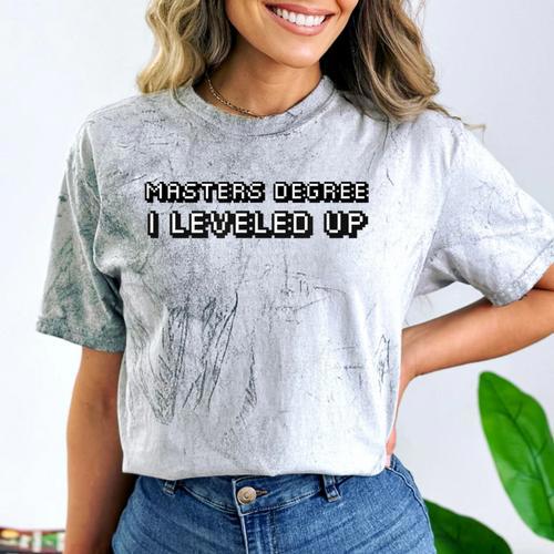 Masters Degree I Leveled Up Graduation T-Shirt Comfort Color Blast T-Shirt - Best Gift Smart