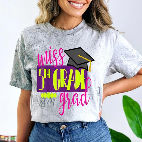 Miss 5th Grade Shirt 5 Grad Kids Girl Graduation School Comfort Color Blast T-Shirt - Best Gift Smart