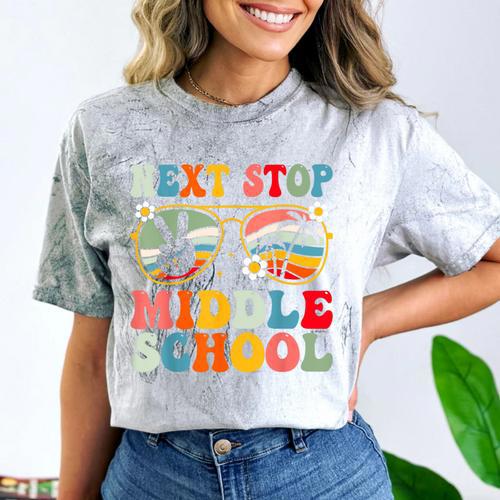Next Stop Middle School Elementary School Graduation 2025 Comfort Color Blast T-Shirt - Best Gift Smart