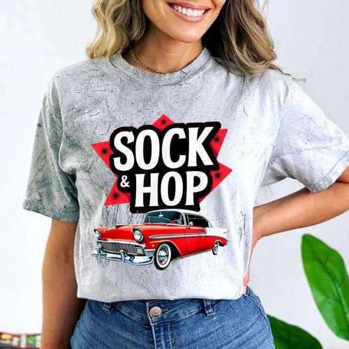 Nostalgia 1950s Sock Hop Dance Comfort Color Blast T-Shirt - Figerry