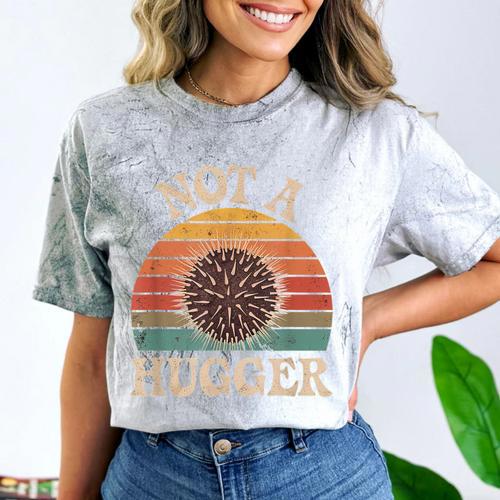 Not A Hugger Retro Sea Urchin Sarcastic Introvert Comfort Color Blast T-Shirt - Raresse