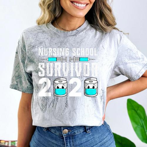 Nursing School Survivor Graduation Nurse RN 2020 Friend Comfort Color Blast T-Shirt - Best Gift Smart