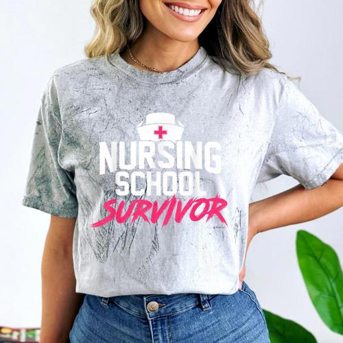 Nursing School Survivor Shirt Graduation Party Tee Comfort Color Blast T-Shirt - Best Gift Smart