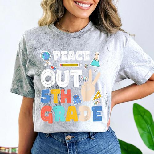 Peace Out 5th Grade Fifth Grade Graduation T-Shirt Comfort Color Blast T-Shirt - Best Gift Smart