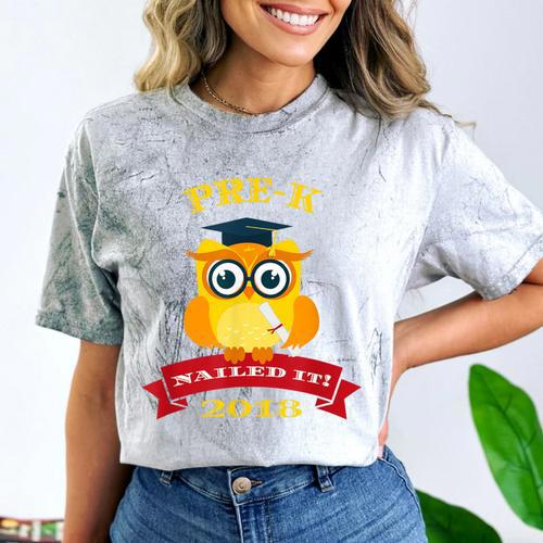 Pre-K Graduation 2018 Cute Owl Comfort Color Blast T-Shirt - Best Gift Smart