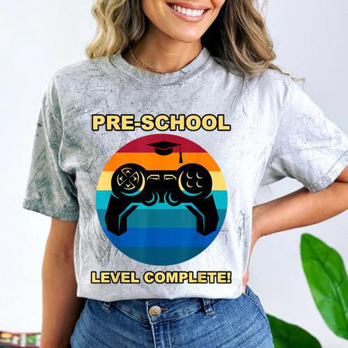 Pre-School Level Complete Graduation Video Gamer Preschool T Comfort Color Blast T-Shirt - Best Gift Smart