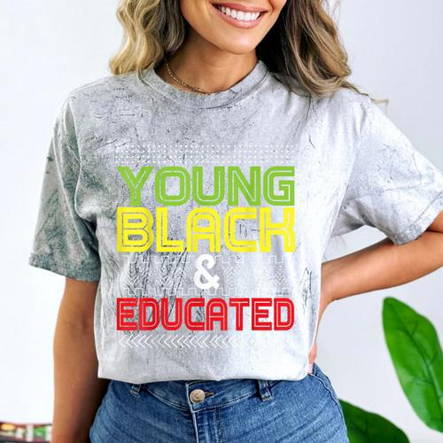 Proud African American Educated Graduation Comfort Color Blast T-Shirt - Best Gift Smart