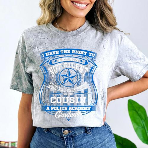 Proud Of Cousin Police Academy Graduation Shirt Comfort Color Blast T-Shirt - Best Gift Smart