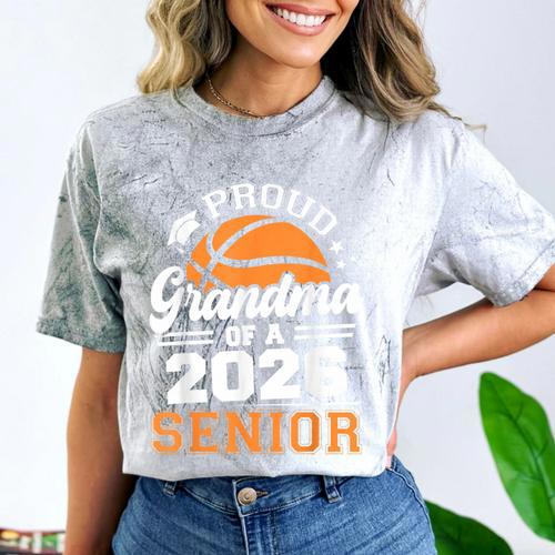 Proud Grandma Of A 2026 Senior Basketball Graduation Comfort Color Blast T-Shirt - Best Gift Smart
