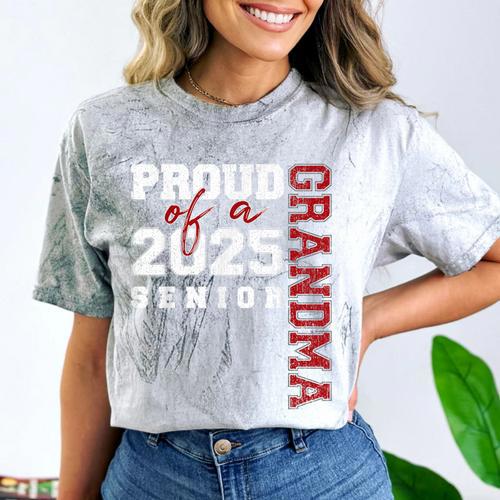 Proud Grandma Of A Class Of 2025 Senior Graduation 25 Comfort Color Blast T-Shirt - Best Gift Smart