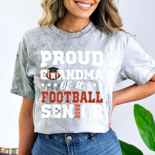 Proud Grandma Of a Football Senior 2026 Graduation Comfort Color Blast T-Shirt - Best Gift Smart
