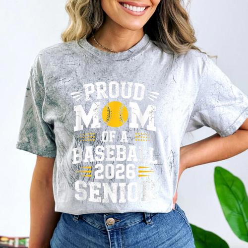 Proud Mom Of Baseball Senior 2026 Graduation Comfort Color Blast T-Shirt - Best Gift Smart