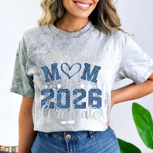 Proud Mom Of a Class Of 2026 Graduate Senior Graduation Comfort Color Blast T-Shirt - Best Gift Smart