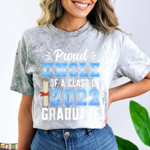 Proud Uncle Of A Class Of 2022 Graduate 22 Senior Graduation Comfort Color Blast T-Shirt - Best Gift Smart