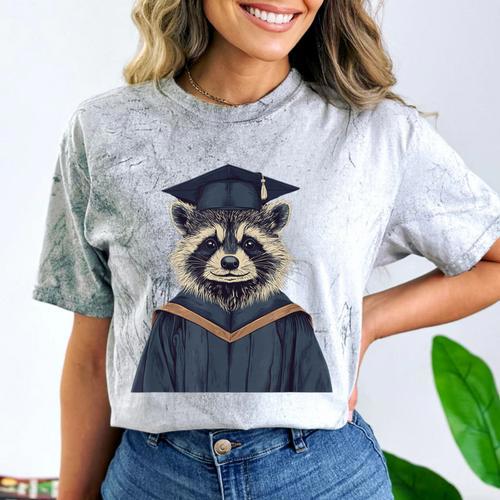 Raccoon Graduation Comfort Color Blast T-Shirt - Best Gift Smart