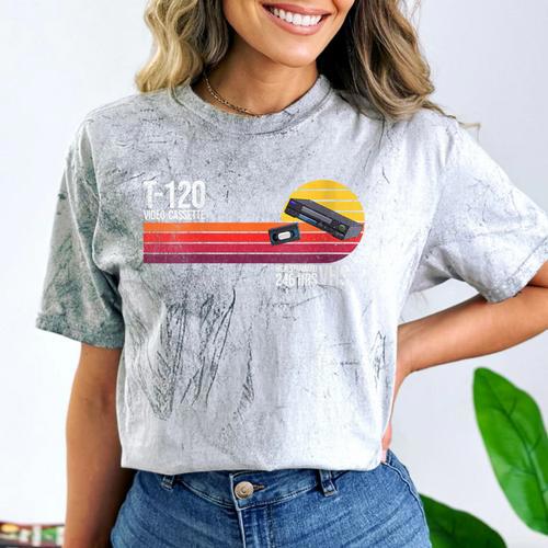 Retro 80's 90's Music Nostalgia Video Cassette Tape VHS Comfort Color Blast T-Shirt - Figerry