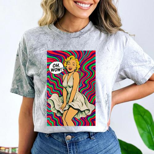 Retro Pop Art Vintage Style Blonde Psychedelic 50s Nostalgia Comfort Color Blast T-Shirt - Figerry