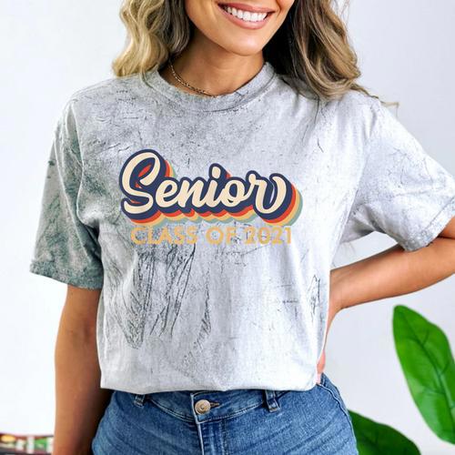 Senior 2021 Grad Shirt Retro 2021 Graduation Comfort Color Blast T-Shirt - Best Gift Smart