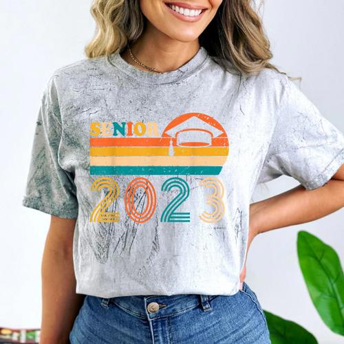 Senior 2023 Retro Class Of 2023 Seniors Graduation 23 Comfort Color Blast T-Shirt - Best Gift Smart