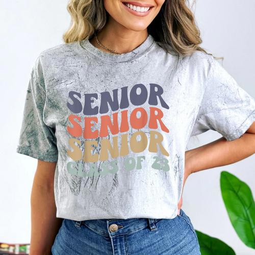 SENIOR 2023 Retro Class Of 2023 Seniors Graduation 23 Hippie Comfort Color Blast T-Shirt - Best Gift Smart