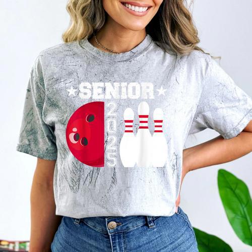 Senior 2025 Bowling Player Class Of 2025 Graduation Seniors Comfort Color Blast T-Shirt - Best Gift Smart