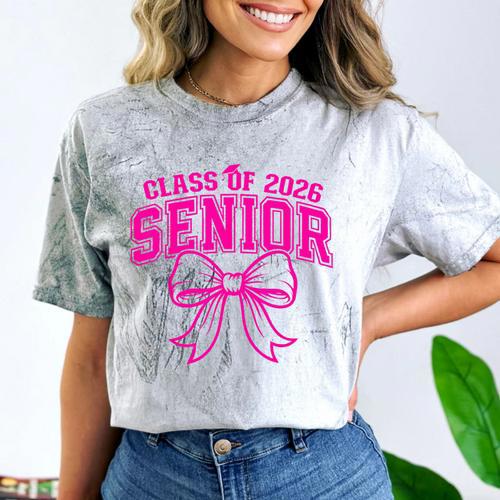 Senior Class Of 2026 Coquette Pink Bow Graduation 2026 Comfort Color Blast T-Shirt - Best Gift Smart