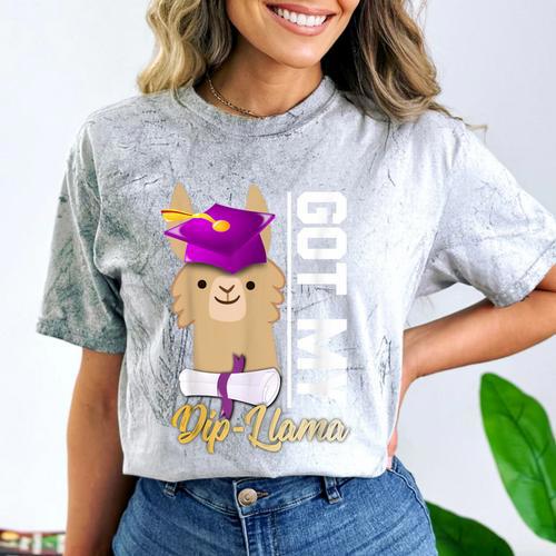 Senior Graduation TShirt 2019 Got My Diploma Llama Pun Shirt Comfort Color Blast T-Shirt - Best Gift Smart