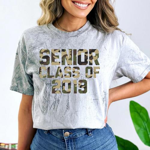 Seniors 2019 Class TShirt Camo Print T-Shirt Graduation Gift Comfort Color Blast T-Shirt - Best Gift Smart