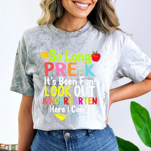 So Long Pre-K Kindergarten Here I Come Graduation Kids Comfort Color Blast T-Shirt - Best Gift Smart