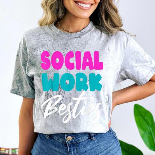 Social Worker Work Coworkers Best Friend Graduation MSW Comfort Color Blast T-Shirt - Best Gift Smart